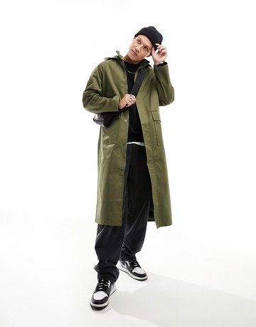 ASOS DESIGN oversized parka in khaki-Green