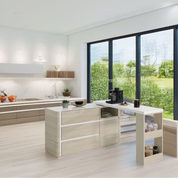 文創集 利奇4.5尺岩板可伸縮變化中島餐桌櫃組合-135x40x76cm免組