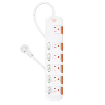 群加PowerSync 六開六插安全防雷防塵延長線/2.7M/TS6X9027/白色
