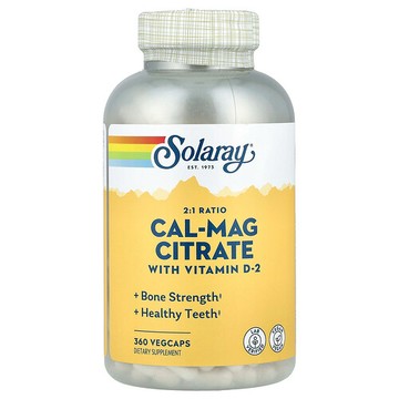 Solaray, 2:1 檸檬酸鈣-鎂，360 粒素食膠囊