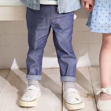 PIPPY休閒潮酷牛仔棉質長褲 藍