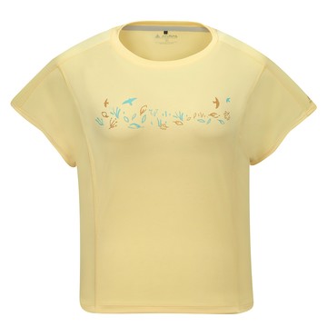 ATUNAS 女款循環吸濕排汗防曬透氣短袖T恤/印花圖T/大尺碼A8TS2618WC粉黃