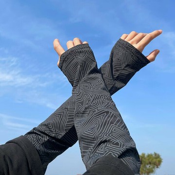 冰袖男士防曬袖套女夏季防紫外線寬松薄冰絲套袖開車騎行面罩套裝鑫弘-素時衣櫥