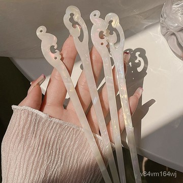 【優選好物】高級感人魚姬髮簪簡約現代釵子頭飾氣質小衆設計簪子日常盤髮髮釵jioyh WIQJ