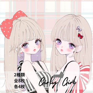 pinokkuma shop 人物貼紙 女孩貼紙 拼貼素材