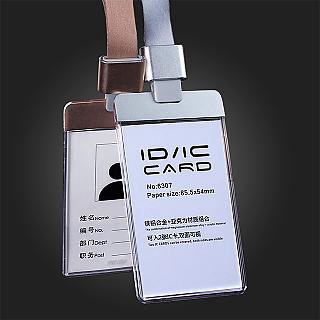 其他事務用品 簡約風質感鋁合金上蓋透明壓克力識別證 銀/金/深灰