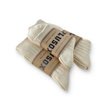 fooka 有機棉原生棉粗線港風質感日系復古純色透氣吸汗男女款襪子