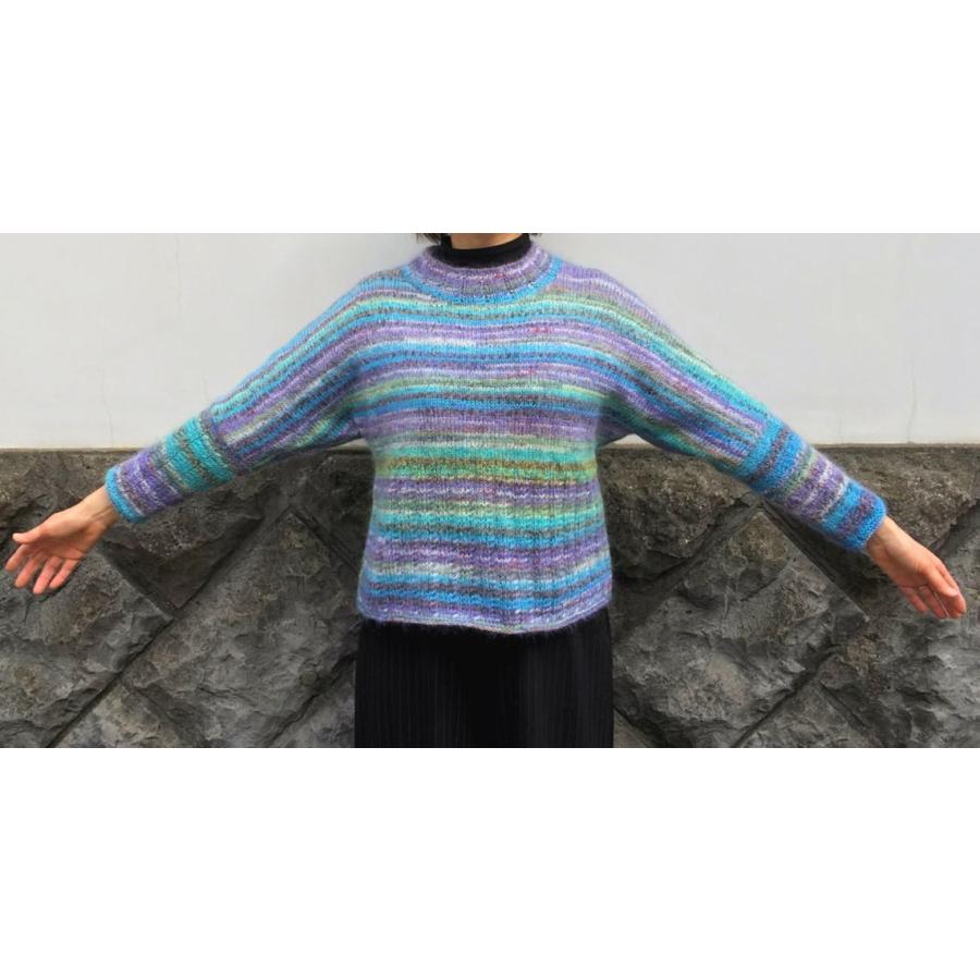 オパール毛糸と段染めモヘアで編むドルマンセーター Opal毛糸 opal毛糸 セット 編み物キット