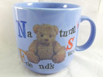 【震撼精品百貨】日本泰迪熊~藍色大馬克杯『英文』