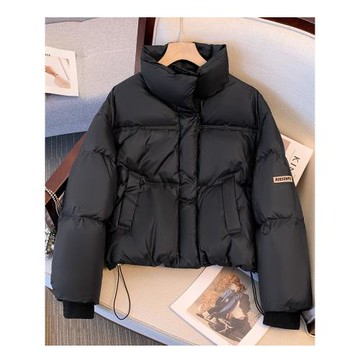 今年爆款黑色立領加厚面包羽絨服女短款2025冬季新款韓版寬松外套