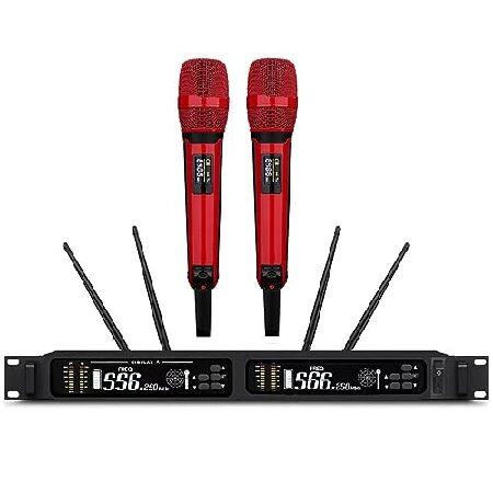 Dual Church Wireless Microphone System for Sennheiser Cordless SKM 9000 Mics Red Color Handheld for Stage Church Performance