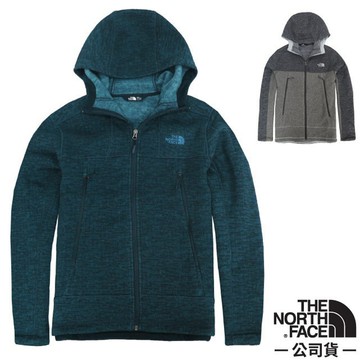【The North Face】男 休閒貴族風保暖連帽刷毛外套.風帽夾克.秋冬戶外居家針織外套/ 3RG3