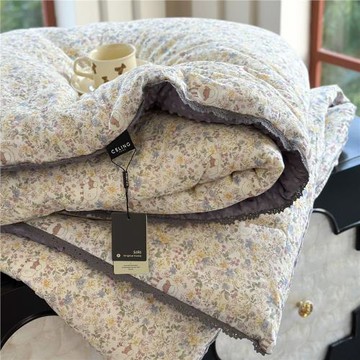 韓系母嬰全棉雙層紗豆豆被春秋被冬被加厚保暖可機洗雙人被芯被子