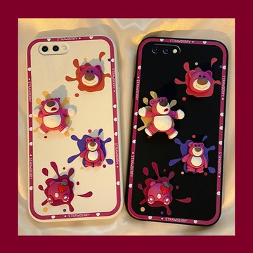 oppo手機殼/oppo保護套 爆醬草莓熊熊oppor11手機殼新款r11plus液態硅膠r11s/plus卡通女款時尚個性創意全包防摔可愛網紅潮牌保護套【CM18230】