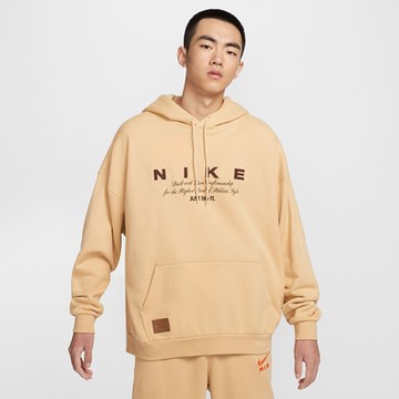 NIKE 長袖上衣 男款 帽T 運動 AS M NK CLUB OS PO HD GCEL 奶茶 HQ4745-233 (3S3953)