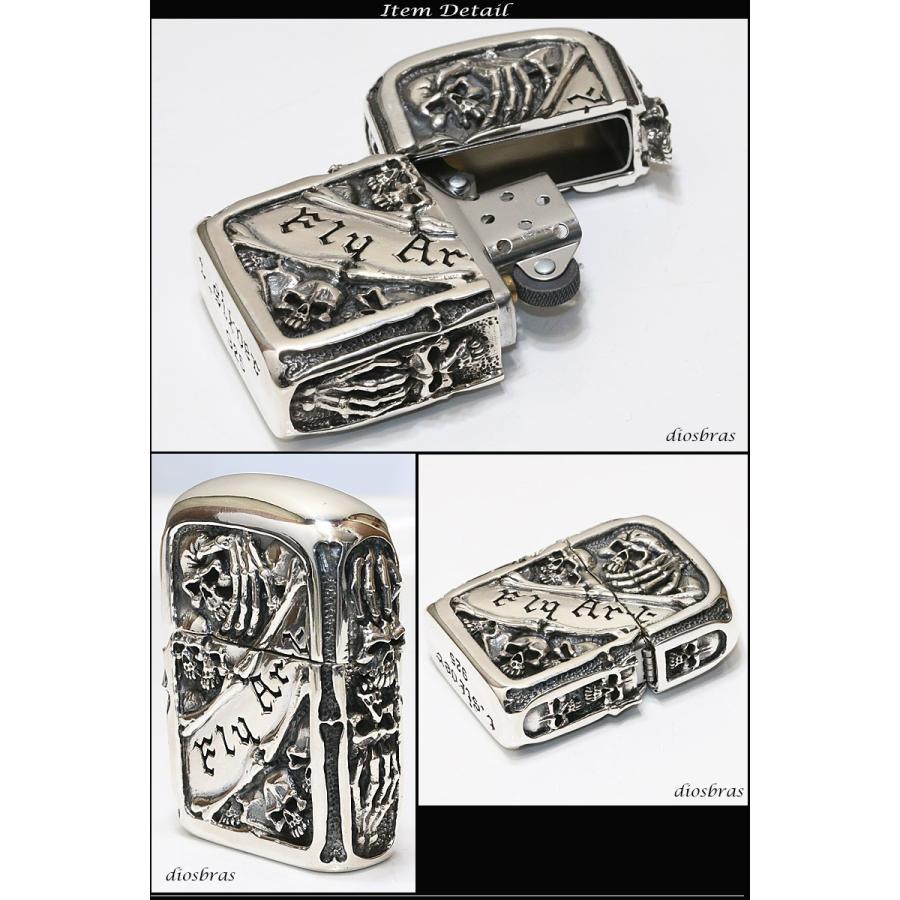 ドクロ　骸骨 スカル 髑髏　ZIPPO　ジッポ　シルバー９２５　スターリングシルバー　ZIPPOライター