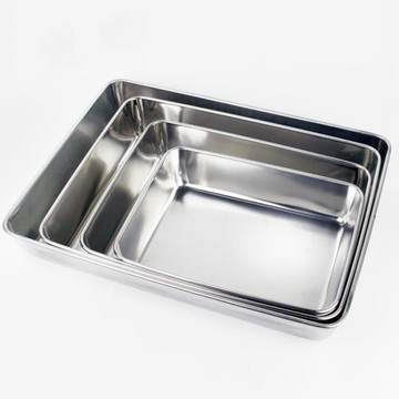 4款加厚長方形不銹鋼201毛巾盤 食堂蒸飯烘焙烤盤面包蛋糕水浴