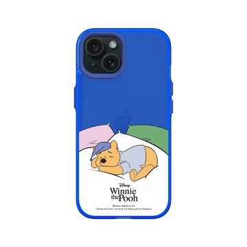 iPhone 15 Clear 激光藍 - 迪士尼-小熊維尼 Disney Winnie The Pooh - 枕頭上的維尼