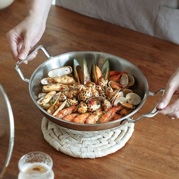 雙耳不鏽鋼湯鍋/燉鍋(附蓋)-24cm (電磁爐可用) 單一規格