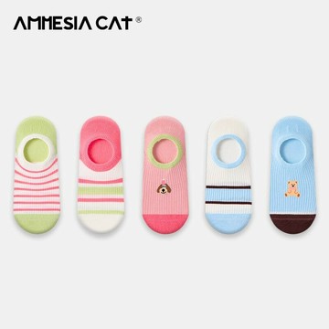 可愛卡通船襪女防滑不掉跟夏季薄款純棉淺口隱形多巴胺襪子女短襪鑫弘-素時衣櫥
