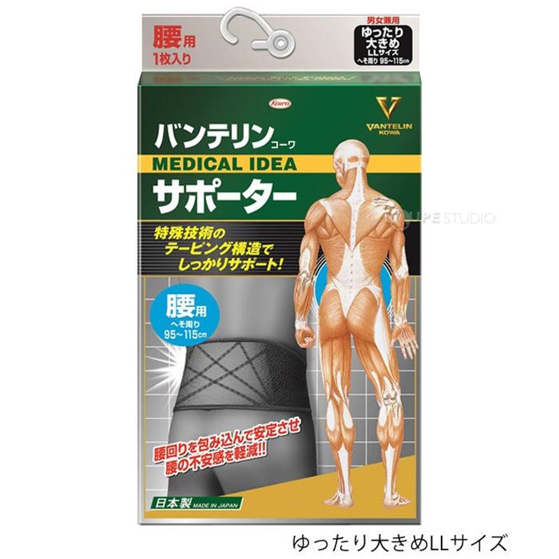 バンテリン サポーター 腰 ブラック M/L/LL 医療用 でも使われる安心の