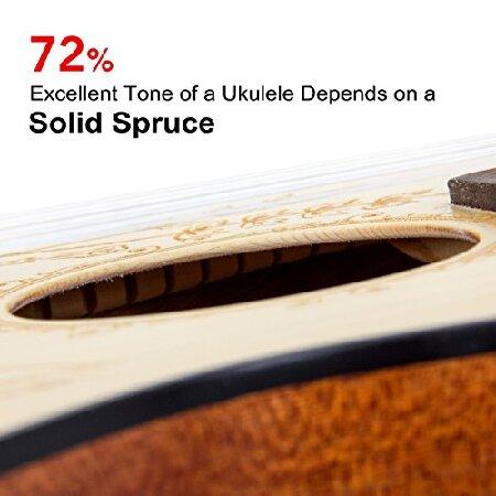 Solid Spruce 23 Inch Concert Ukulele Uke Acoustic Hawaii Guitar With Bag From Kmise並行輸入