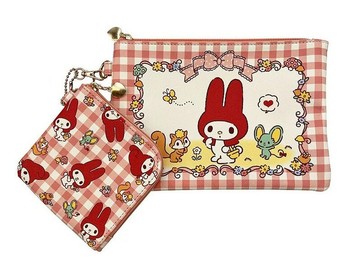 【震撼精品百貨】My Melody 美樂蒂~日本SANRIO三麗鷗 美樂蒂扁平化妝包組-復古*88616
