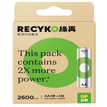 超霸GP ReCyko低自放充電池3號/2600mAh/4入/組