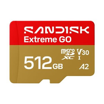 SANDISK Extreme GO 512G microSDXC U3 A2 UHS-I V30 4K 記憶卡 讀取速度:240MB/s
