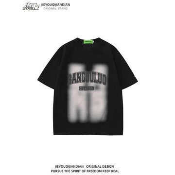 潮牌男女情侶嘻哈ins印花短袖T恤