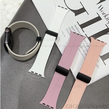 矽膠磁吸錶帶 適用於 Apple Watch 8 7 6 5 SE S8 S6 SE S7 41mm 45mm 蘋果錶帶