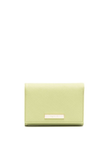 agnès b. - tri-fold pebbled leather wallet - women - Calf Leather - One Size - Green