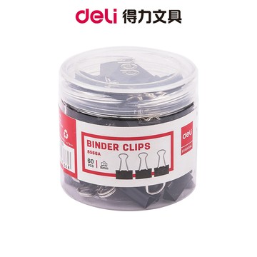 【Deli得力】黑長尾夾15mm-60支(8566A) 台灣發貨｜燕尾夾 文件夾 票夾 辦公用品 文具