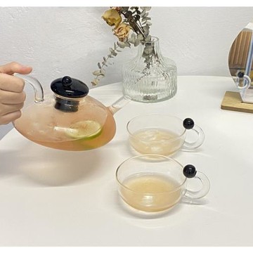 輕奢風黑寶石玻璃茶壺620ml
