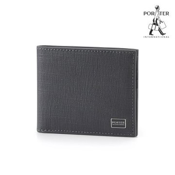 PORTER INTERNATIONAL - 沉穩風尚LOFTY真皮雙折短夾 - 沉靜灰