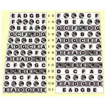 唐尼樂器音階貼紙 木吉他 電吉他 電貝斯 bass 烏克麗麗 初學者必備 學習效果加倍