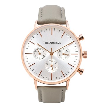 Apollo 中性三眼真皮腕錶 三眼白-真皮月桂綠