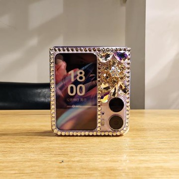 適用于OPPO findN3Flip手機殼2折疊屏水鉆滿鉆奢華保護套潮牌女款韓國2023新款卡通創意防摔個性小清新高級