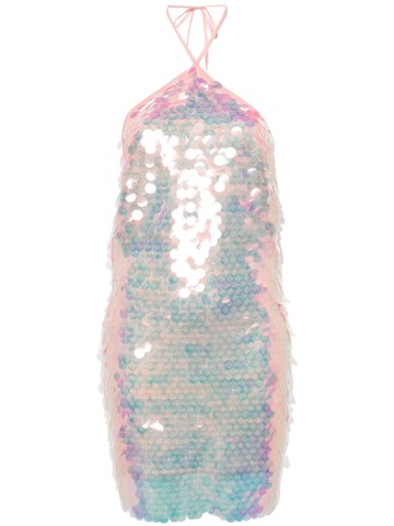 The New Arrivals Ilkyaz Ozel - Blânca paillette-embellished minidress - women - Polyester - 38 - Pink