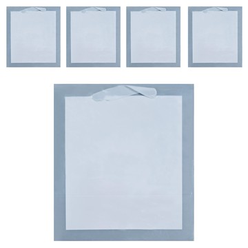 The Kkalkkeum 彩色紙製購物袋  5個  3號(25 x 23 x 15 cm)  灰色