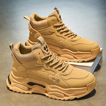 (免運)高幫男鞋冬季2026新款加絨加厚保暖雪地棉鞋男士厚底運動老爹潮鞋