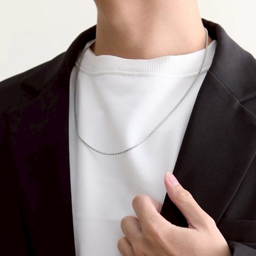 【BONNY&READ飾品】[鋼飾] 極簡迴響項鍊 / 2 size 簡約 中性 抗敏抗汗 男生飾品