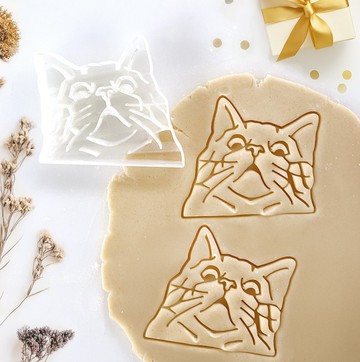 趣味貓咪肖像餅乾壓模