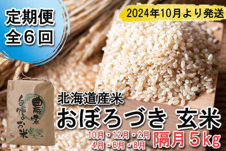 ＜ 予約 定期便 全6回 ＞ 北海道産 希少米 おぼろづき 玄米 5kg ＜2024年10月より配送＞