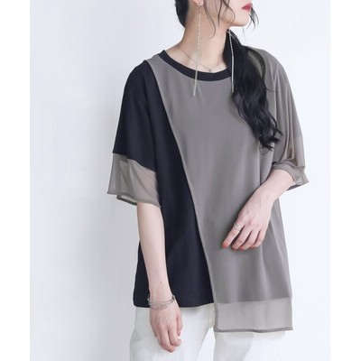 Osharewalker メッシュ切替アシメデザインtシャツ レディース グレー 通販 Lineポイント最大get Lineショッピング