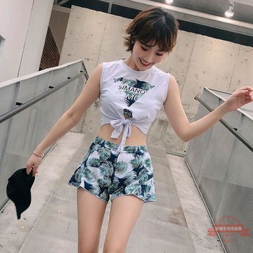 新款小清新三件套泳衣女顯瘦遮肚保守比基尼性感溫泉游泳裝學生潮