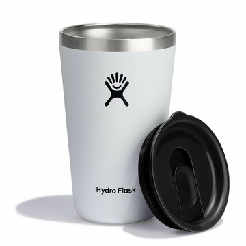 【【蘋果戶外】】Hydro Flask【隨行杯 / 473ml】16oz 保溫隨行杯 (經典白) 附蓋 咖啡杯 保溫杯 保冷杯 保溫瓶 TUMBLER