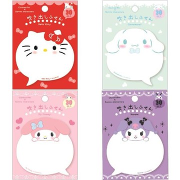 小禮堂 Sanrio 三麗鷗 對話框便利貼 30枚入 (丸子款) Kitty 美樂蒂 酷洛米 大耳狗