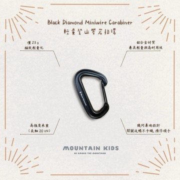 （山小孩）現貨，🇺🇸Black Diamond Miniwire Carabiner｜超輕量扣環 登山扣環 攀岩扣環