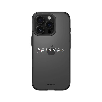 iPhone 16 Pro Clear (相機按鈕) 酷墨灰 - Friends - 六人行Logo(白）